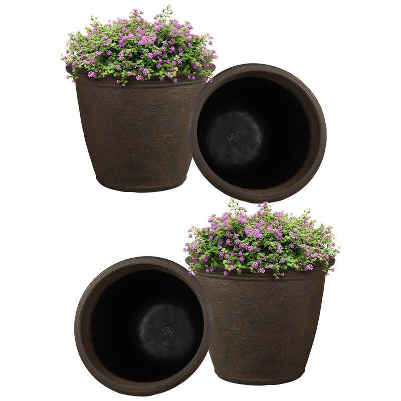 Sunnydaze Anjelica Outdoor Flower Pot Planter - 20-Inch - 4-Pack