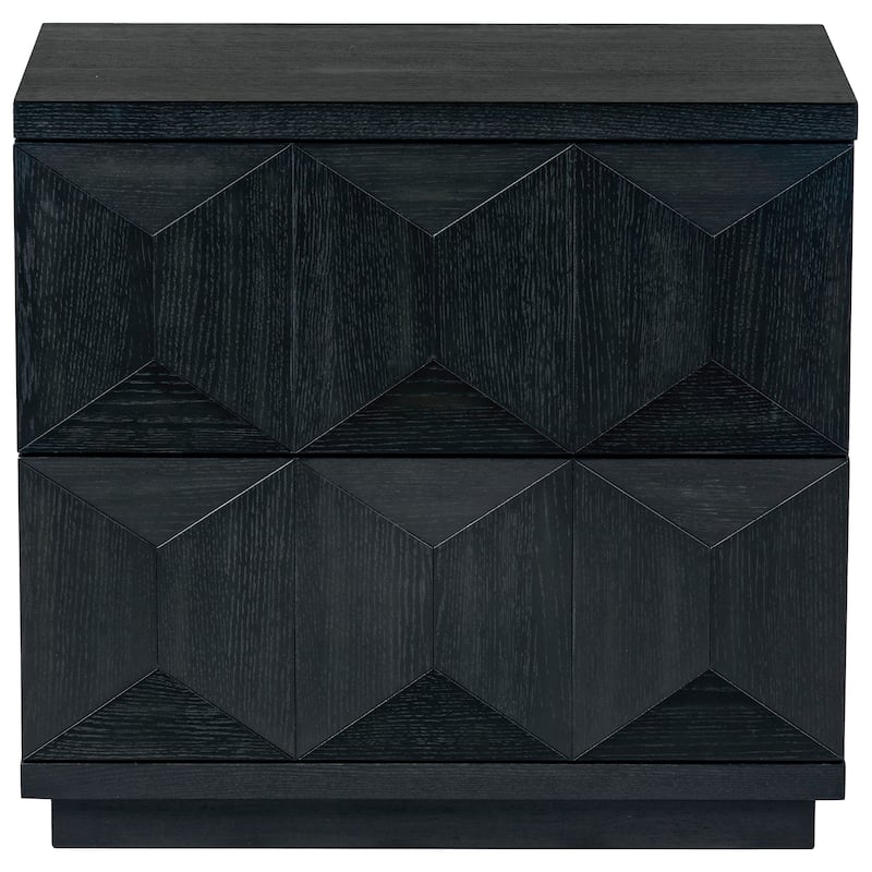 SAFAVIEH Couture Deziree Wood 2 Drawer Nightstand - Black