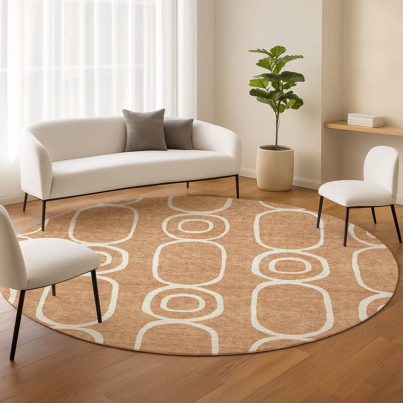 Machine Washable Indoor/ Outdoor Modern Vibe Chantille Rug
