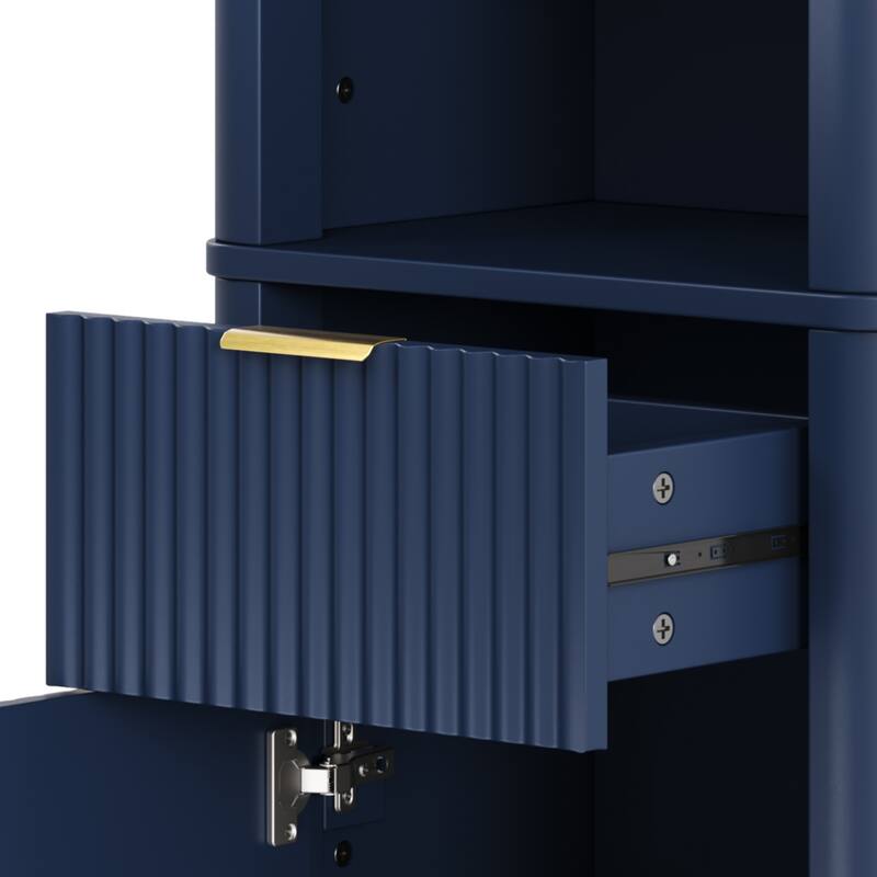 68" H Tall Bathroom Storage Cabinet with Adjustable Shelves and One Drawer & Door, Storage Cabinet for Bathroom, Living Room