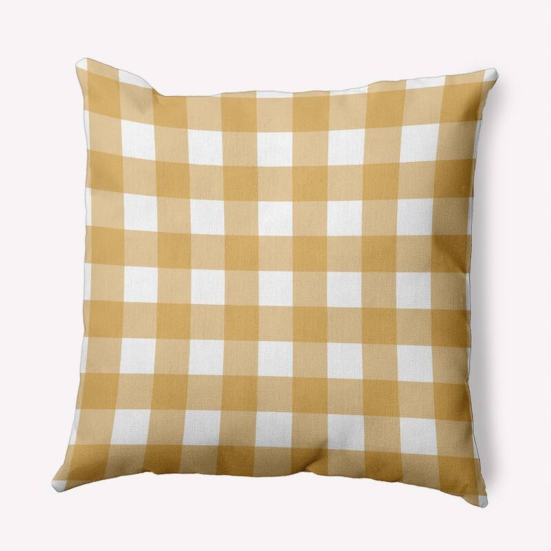 Gingham Plaid Accent Pillow - Golden Mustard - 16" x 16"