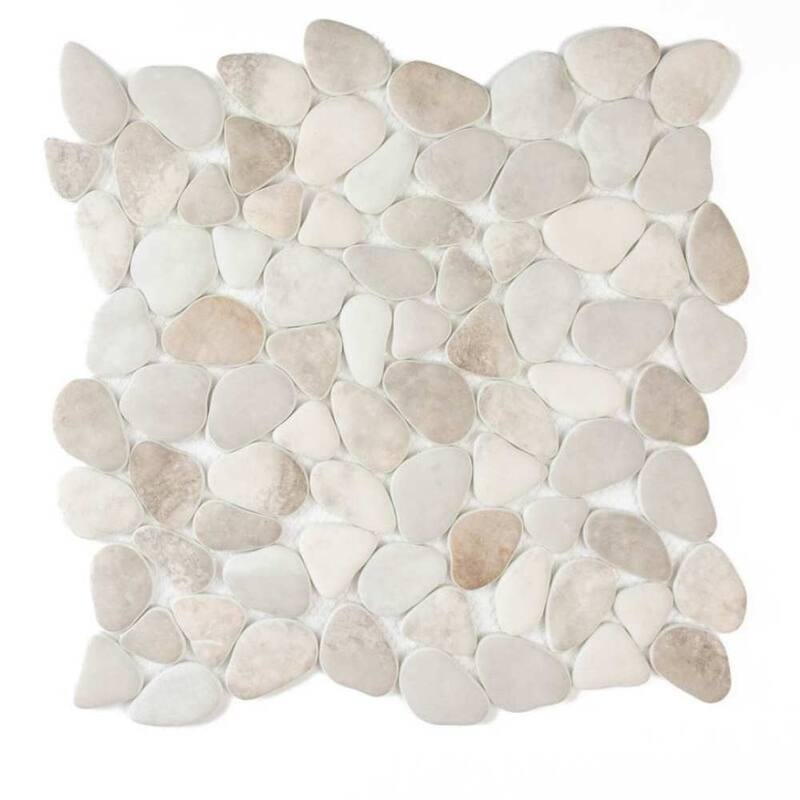 Huron Rock 12x12 Earth Mix Matte Glass Pebble Mosaic Tile - Floor, Wall & Backsplash