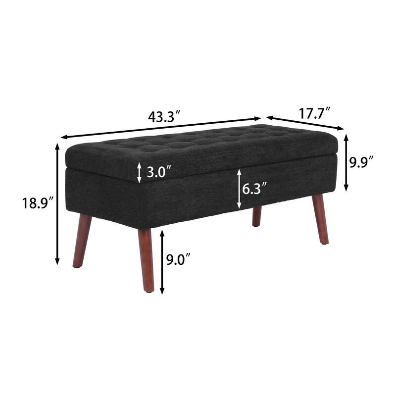 Storage Bench with Storage Bench for Bedroom End of Bed Bench Foot of Bed Bench Storage Ottoman Bench 43.3" W x 17.7"