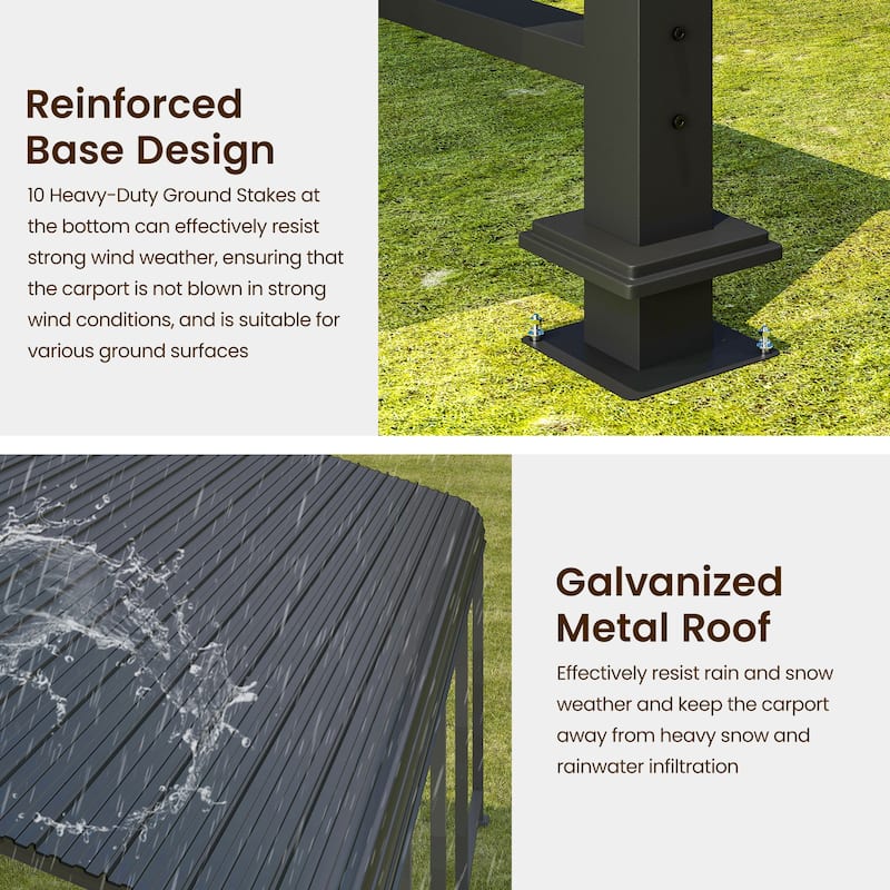 20 x 20 FT Metal Carports