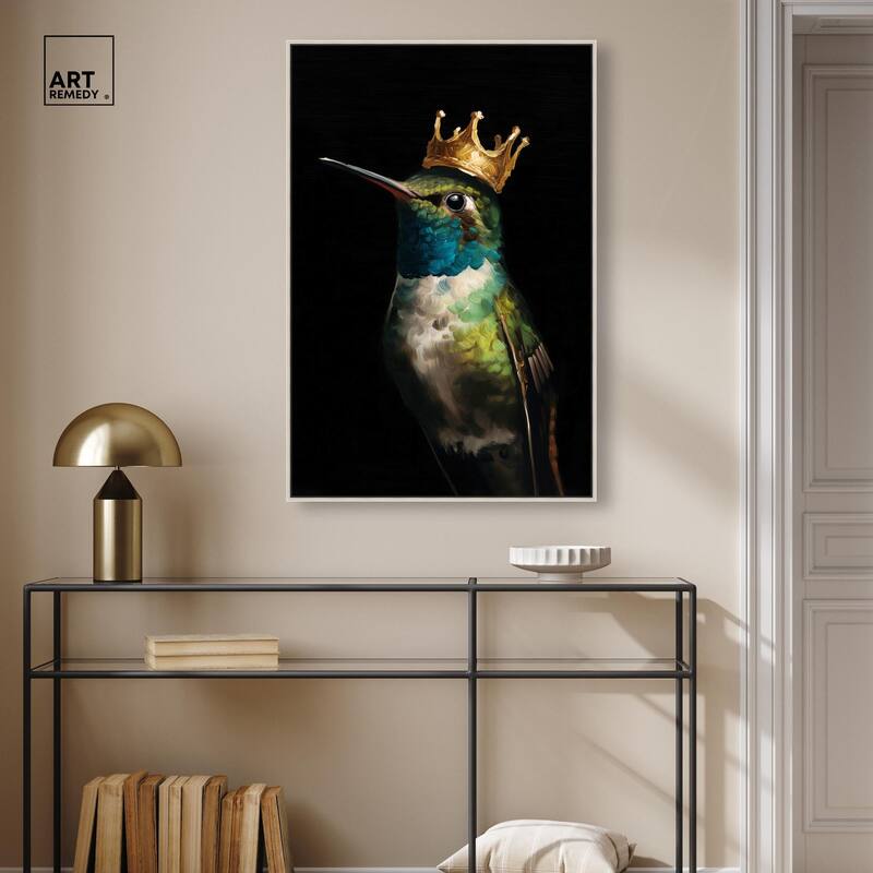 Crowned Azure Bird I Canvas by Art Remedy