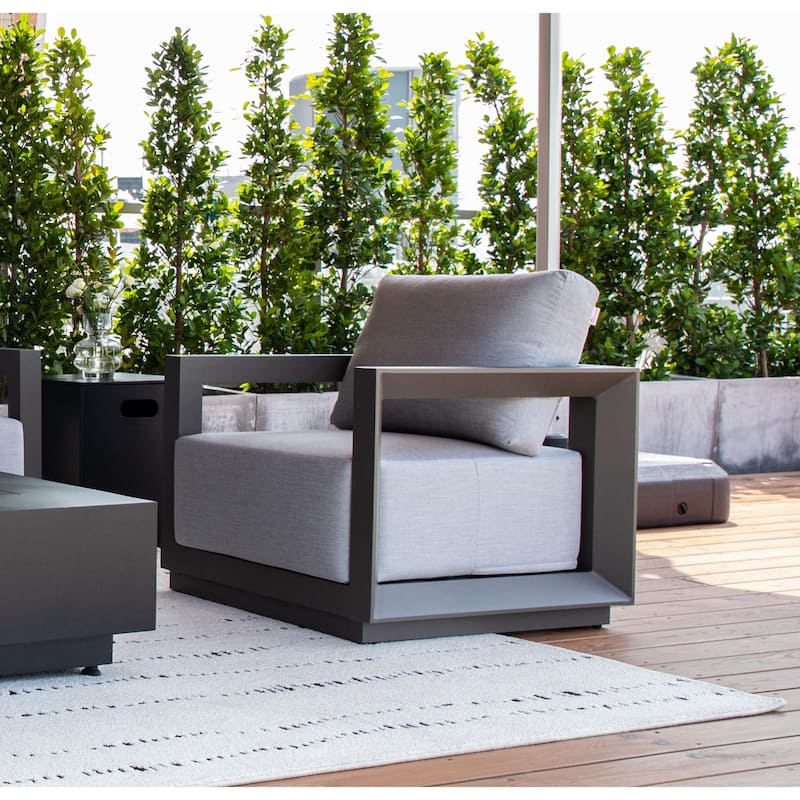 Elementi Newport Outdoor Aluminum Lounge Chair with Sunbrella® Cushions