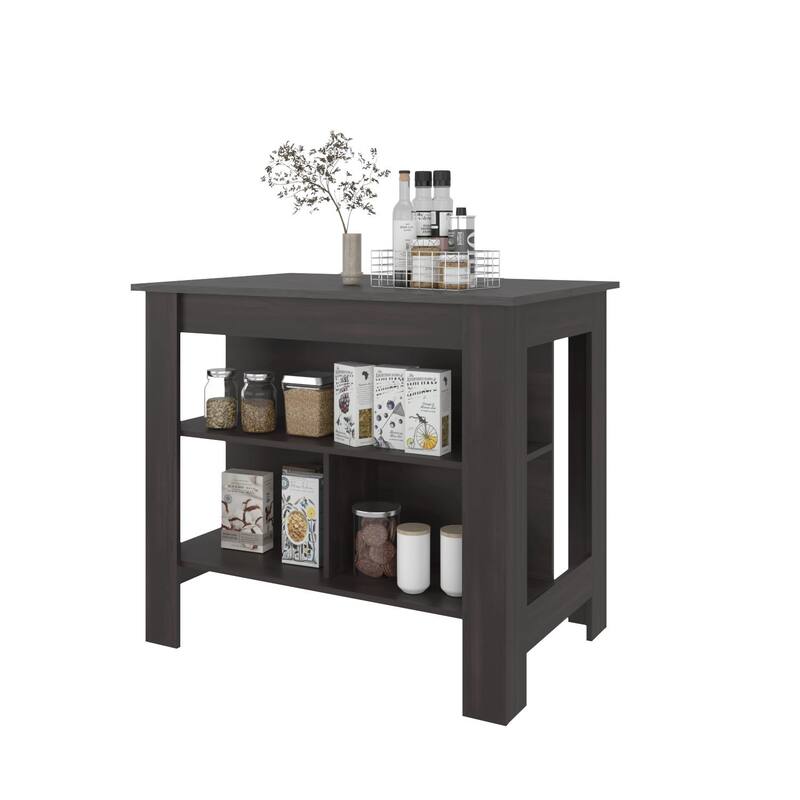FM Furniture Brooklyn Kitchen Island with Open Storage