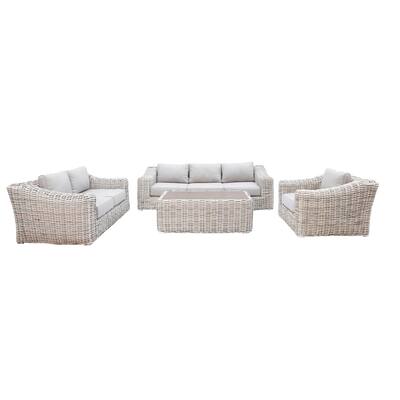 Hawaii Three-Tone Wicker Deep Seating Set with Cushion
