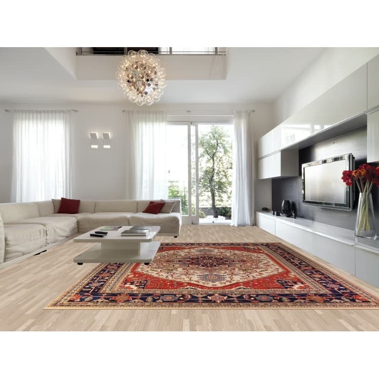 Geometric Heriz Serapi Oriental Large Area Rug Handmade Wool Carpet - 11'10" x 14'11"