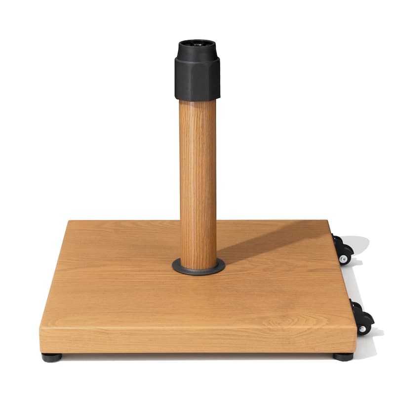 Outdoor Market Umbrella Base Holder Square Concrete / Cement Metal w/Wheels