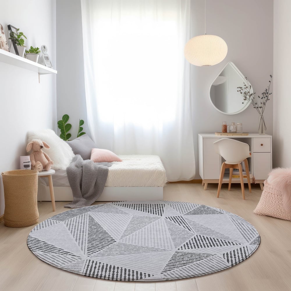 Machine Washable Indoor/ Outdoor Chantille Geometric Mosaic Rug