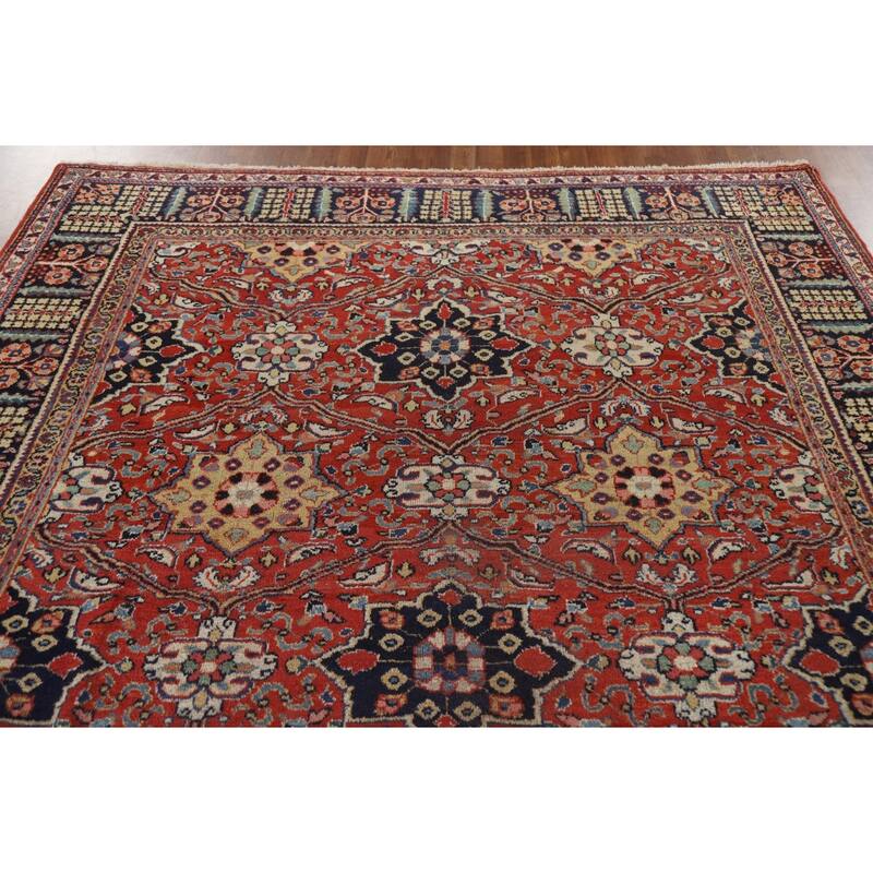 Mahal Persian Antique Rug Hand-Knotted Wool Carpet - 7'4"x 10'3"