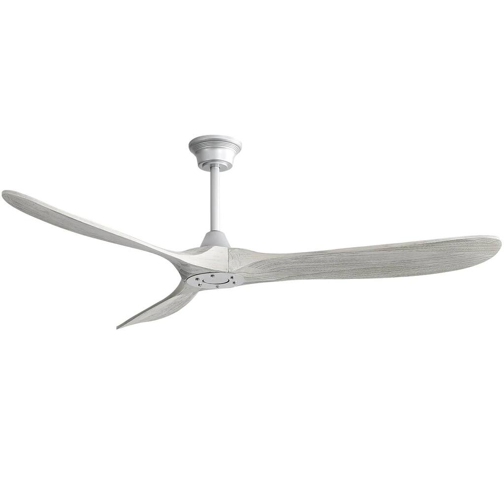 60 Inch Modern Ceiling Fan With 6 Speed Remote Control 3 Solid Wood Blade For Living Room