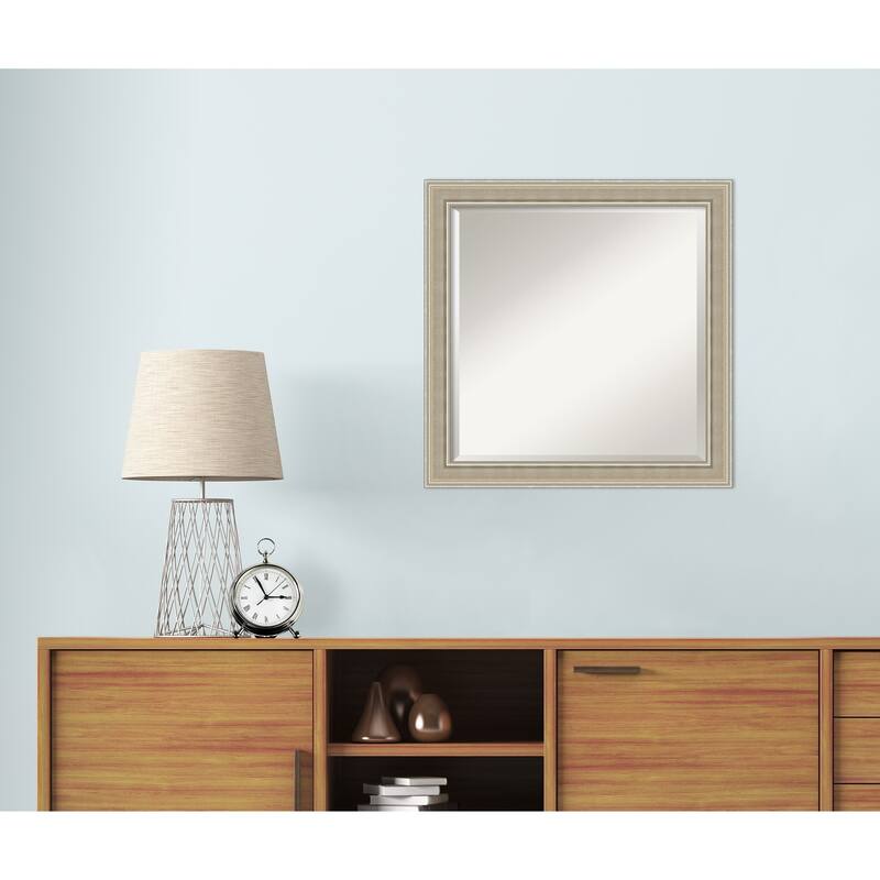 Mezzo Silver Beveled Wood Framed Wall Mirror - Mezzo Silver