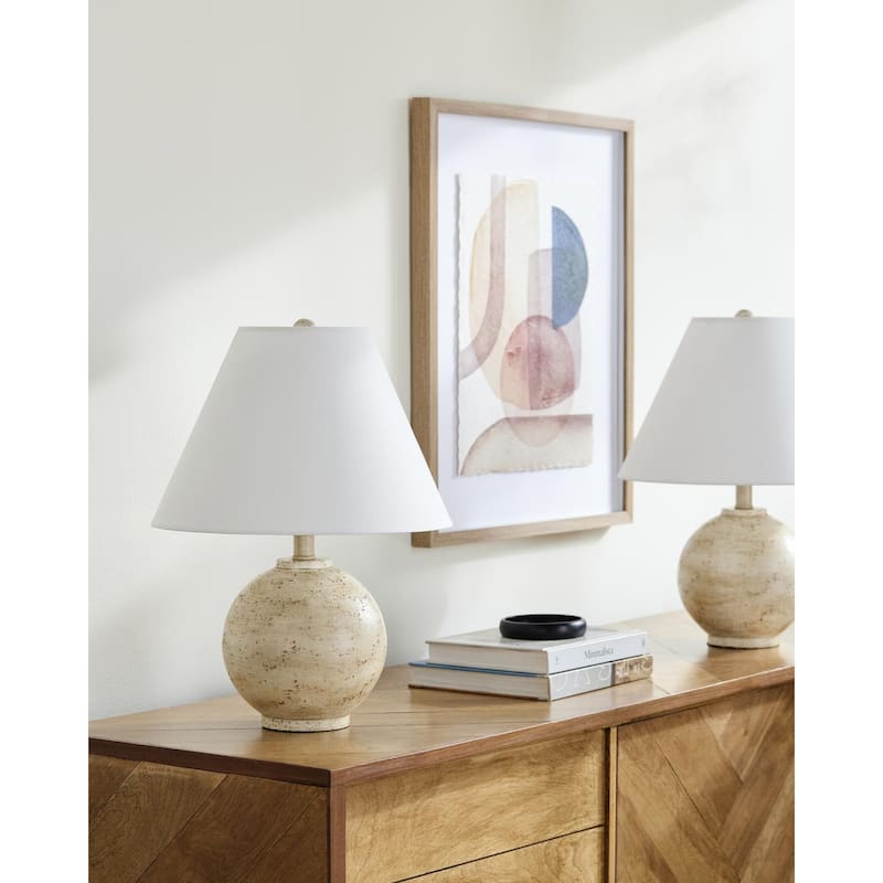 Livabliss Fogi Traditional Accent Table Lamp - 20"H x 14"W x 14"D - Cream