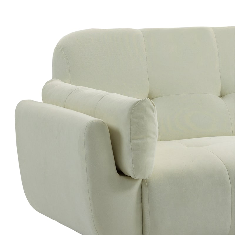 2Set Adjustable Backrest Convertible Futon Sleeper Couch