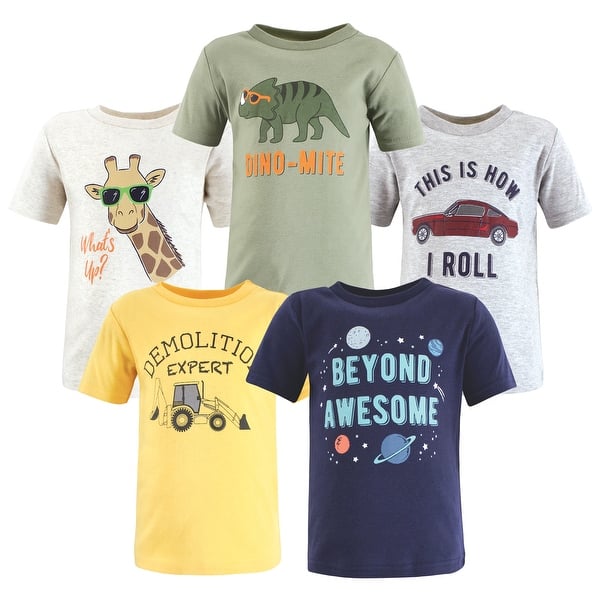slide 1 of 1, Hudson Baby Infant Boy Short Sleeve T-Shirts, Beyond Awesome 12-18 Months - Beyond Awesome