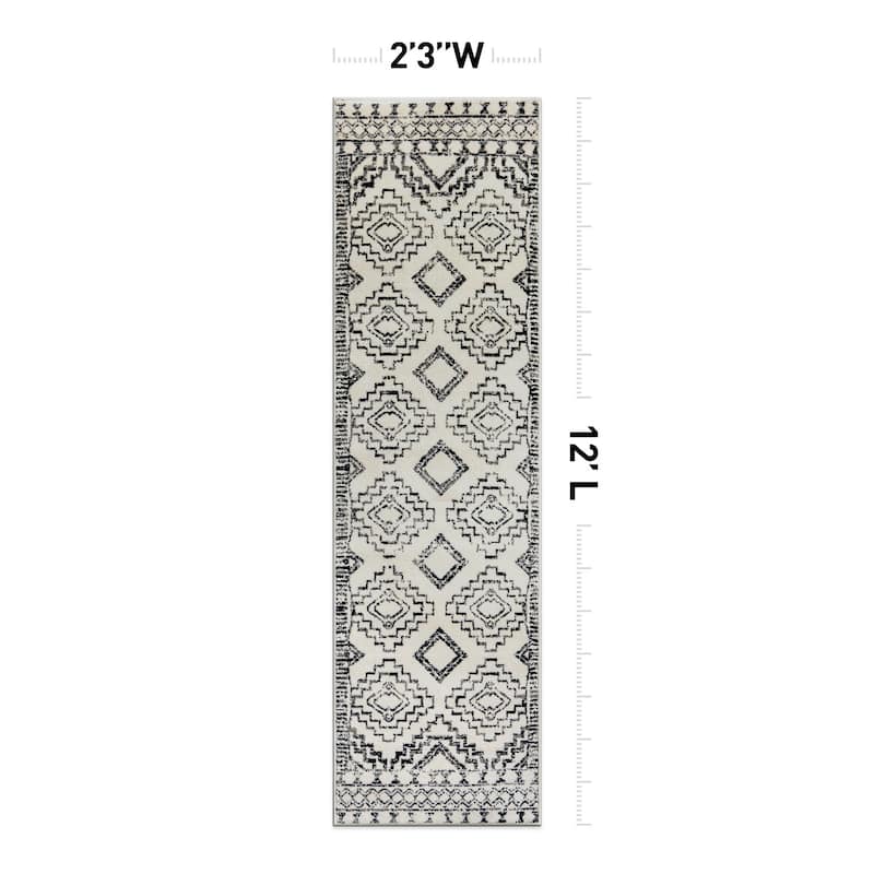 Contemporary Distressed Geometric Area Rug
