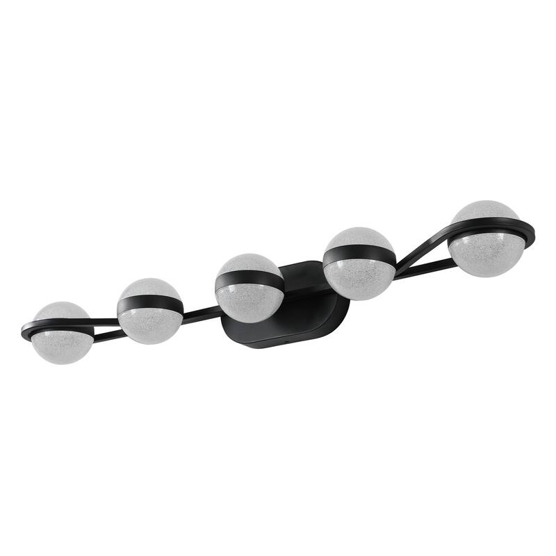 Vanity Lights With 5 LED Bulbs For Bathroom Lighting(Black)