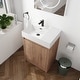 preview thumbnail 47 of 74, Beingnext 24"/30"/48"/60" Bathroom Vanity with Sink, Freestanding Bathroom Vanity with Soft Close Door and Shelf 23.6''W x 18.1''D x 35''H - Imitative Oak-Left Basin