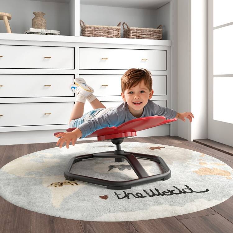 PP Kids Swivel Chair with 360-degree Spin, Petal Seat and Metal Base - 21" L x 19.5" W x 10" H