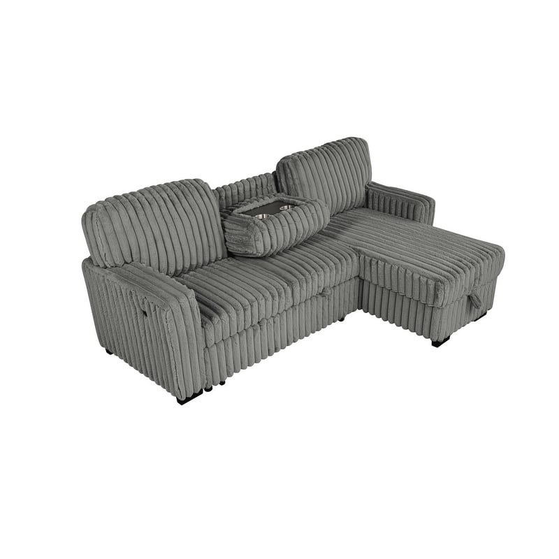 Best Quality Furniture 2-Piece Corduroy Sectional