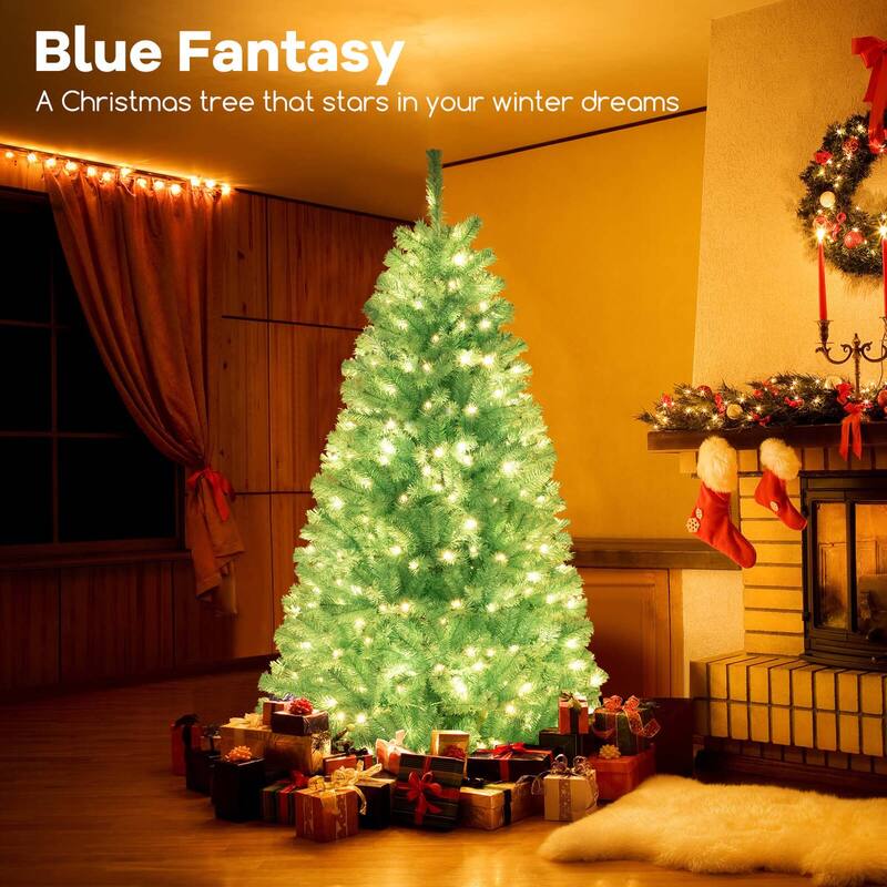 Costway 6/7 FT Artificial Xmas Tree with 758/1040 Branch Tips 280/380