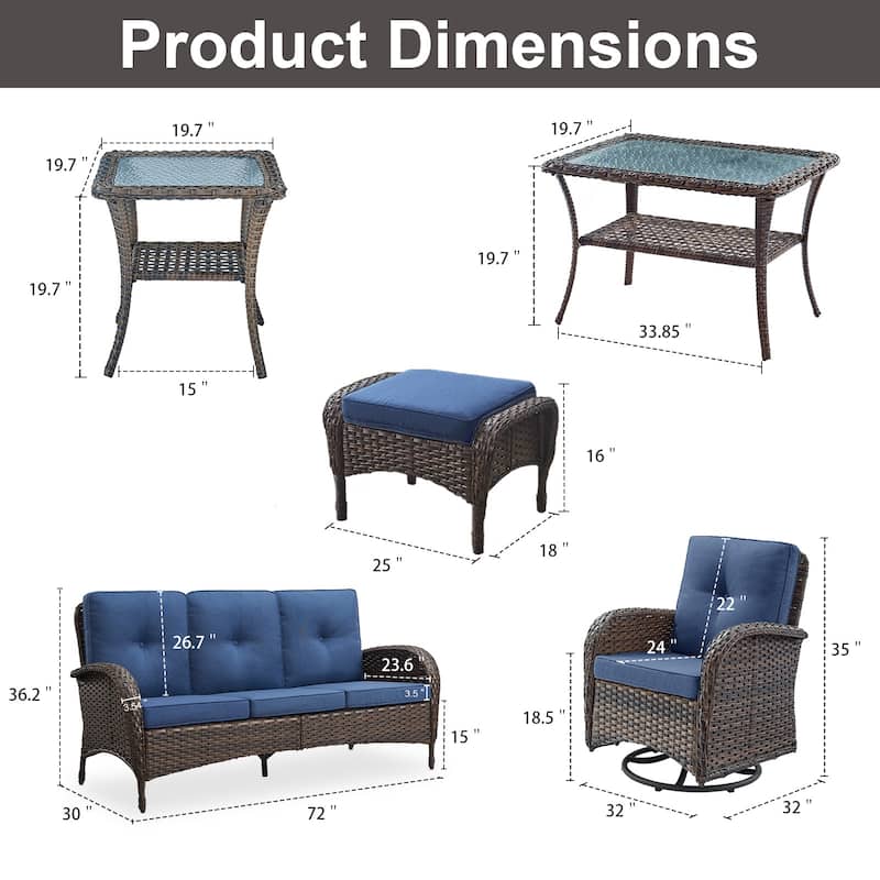 Gymojoy Outdoor Wicker Patio Furniture Sofa & Chair Set - Luxurious Comfort, Weather-Resistant