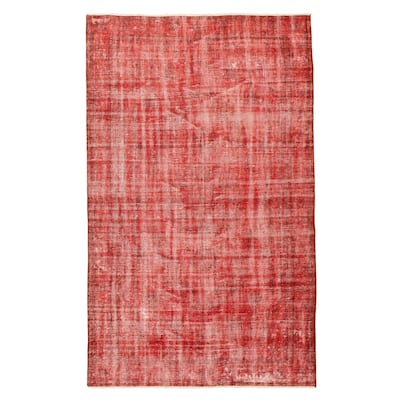 ECARPETGALLERY Hand-knotted Color Transition Red Wool Rug - 5'7 x 9'3