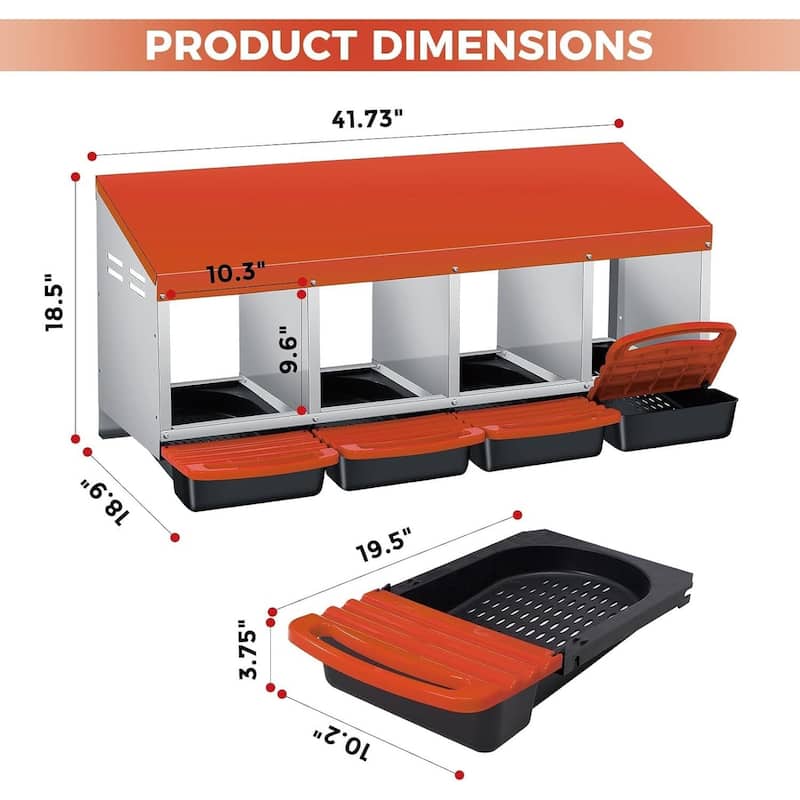 4 Holes Egg-Laying Boxes Nesting Boxes for Chickens Coops