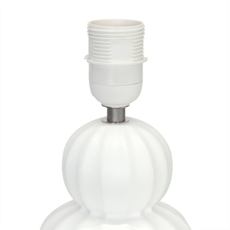 Stacked Double Gourd Ceramic Table Lamp with Tapered Shade - 12.5" - Off White