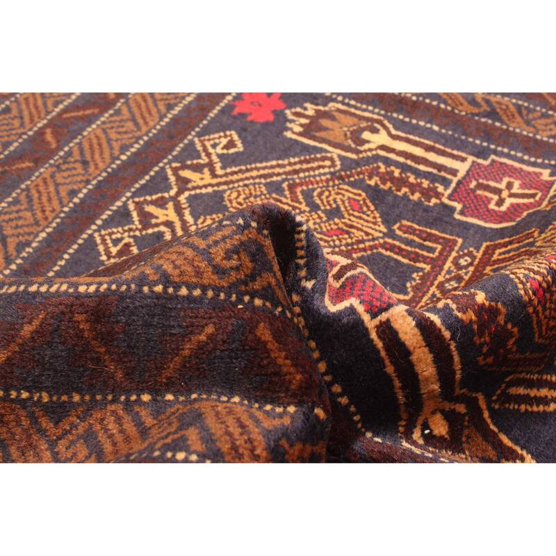 ECARPETGALLERY Hand-knotted Teimani Dark Navy Wool Rug - 2'9 x 4'2