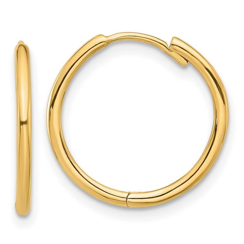 Curata 14k Yellow Gold Polished Hinged Hoop Earrings - 15.7x18mm