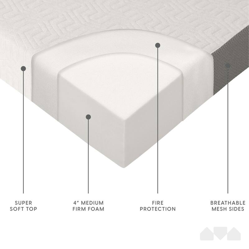 Milliard 4" Tri Folding Queen size Mattress with Ultra Soft Removable Cover