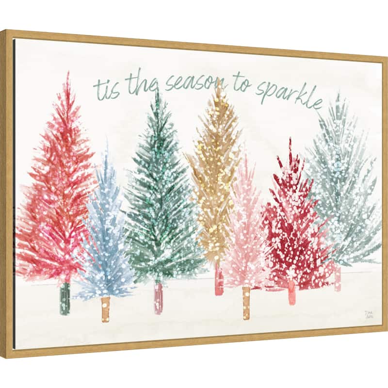 Holiday Sparkle I by Dina June Framed Canvas Wall Art Print - Sylvie Bright Gold