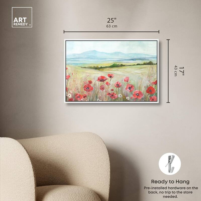 The Poppy Field Canvas by Art Remedy
