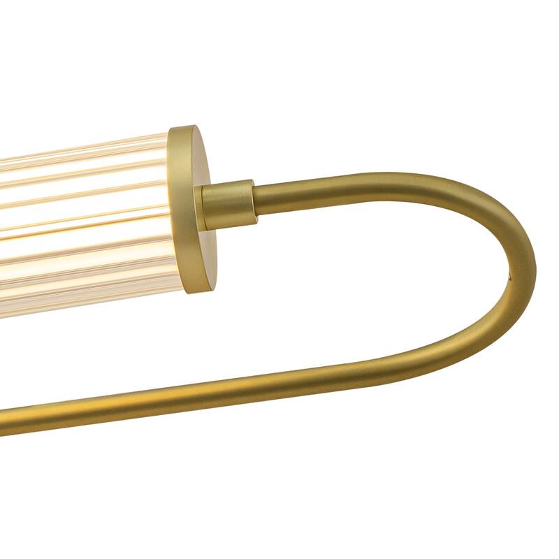 Modern Gold LED Wall Sconce with Cylinder Acrylic Shade Bathroom - W-23.85 in.