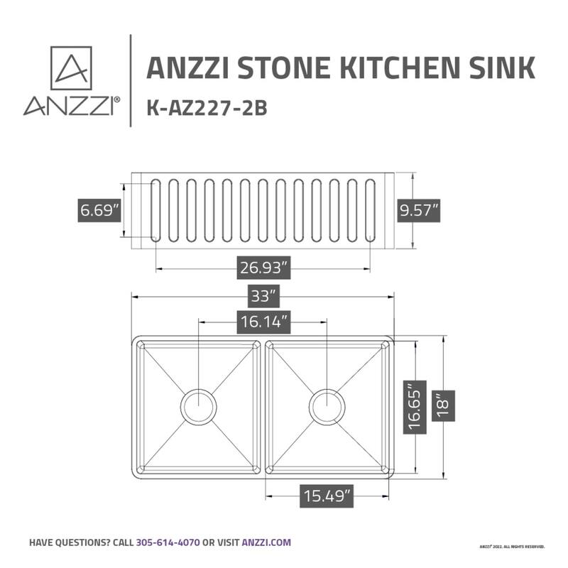 Roine Farmhouse Reversible Apron Front Solid Surface 33 in. 50/50 Basin Kitchen Sink in White