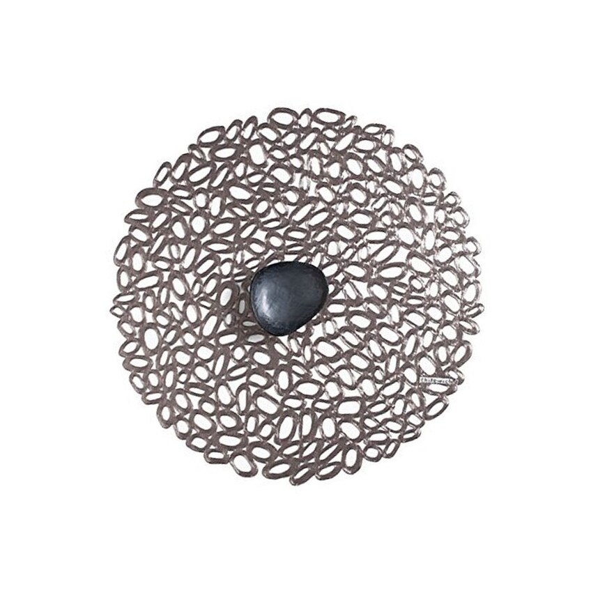 Shop Chilewich Pebble Pressed Vinyl Round Placemat Gunmetal 14 5 Silver 14 5 X 14 5 X 0 1 On Sale Overstock 30234662