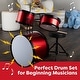 preview thumbnail 10 of 15, Hey Play 3pc. Kids Drum Set with Cymbal, 2 Toms, Bass Drum and Throne