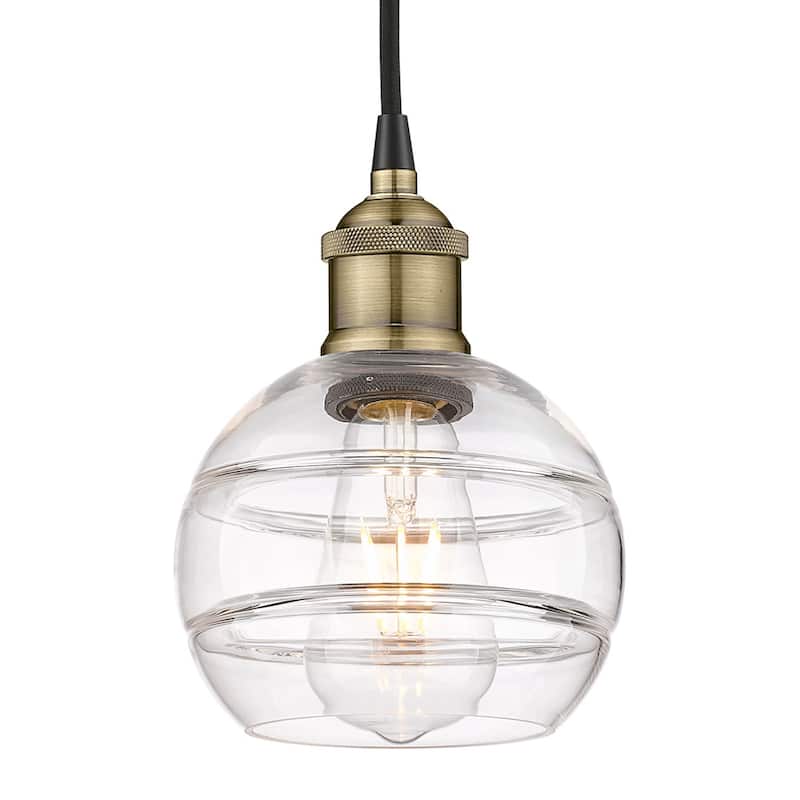 Innovations Lighting 616-1P 8 6 Rochester Pendant Rochester 6" Wide - Black Antique Brass / Clear