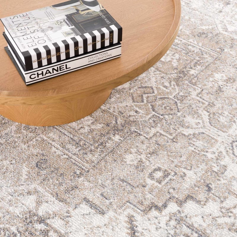 Hauteloom Manhattan Machine Washable Oriental Persian Medallion Vintage Distressed Area Rug