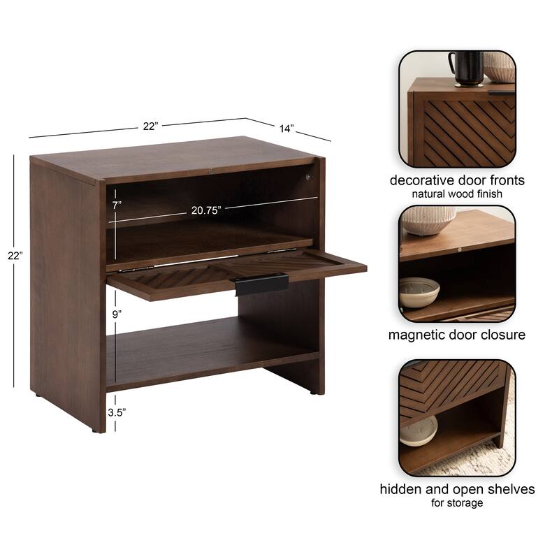 Kate and Laurel Mezzeta Wood Side Table