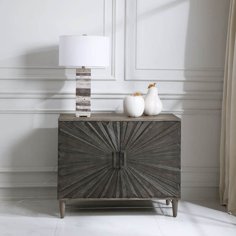 Uttermost Shield Grey Oak 2-door Cabinet