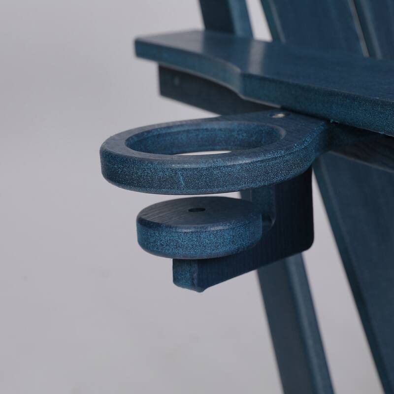 HDPE Folding Adirondack Chair with Dual Cup Holder - Composite Adirondack Chair with Wood Texture
