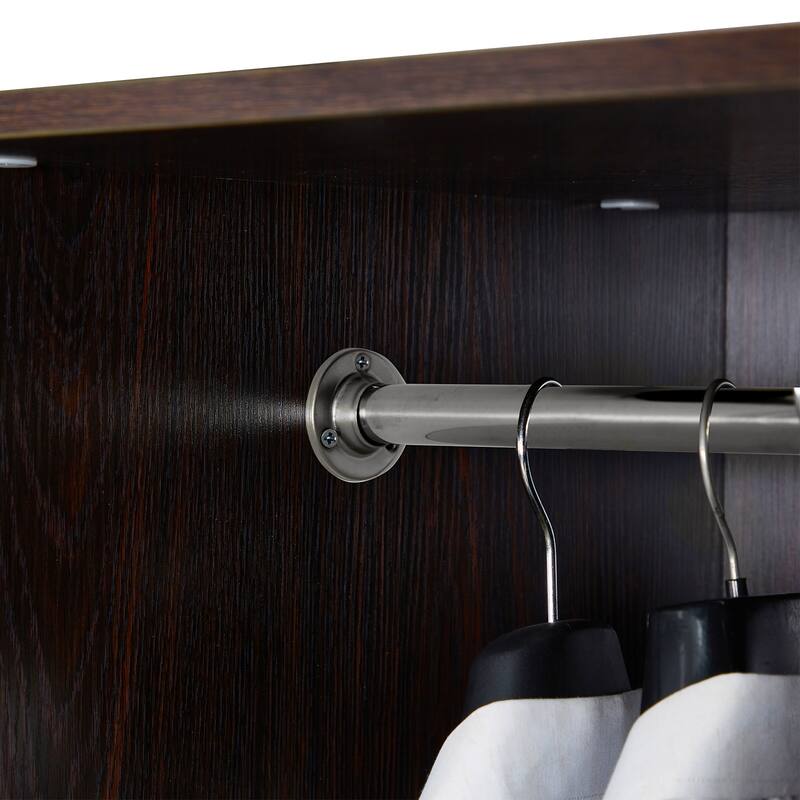 Wood Wardrobe Armoire Storage Cabinet: 4 Door 3 Drawers Closet Wardrobe with Shelves