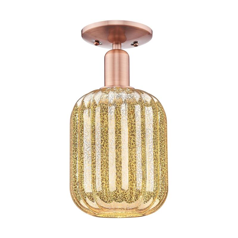 Innovations Lighting 716-1C-13-7 Preston Semi-Flush Preston 7" Wide - Antique Copper / Mercury