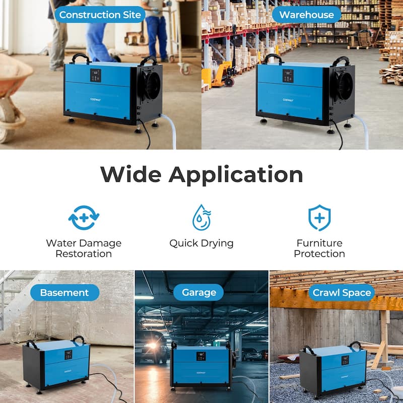 Costway 192 Pint Crawl Space Dehumidifier Commercial Dehumidifier with - See Details