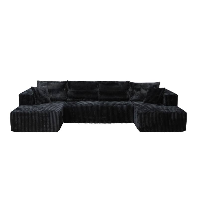 Modular Sofa U-Shaped Corduroy Sectional Sofa Living Room Free Combination Sofa Sets