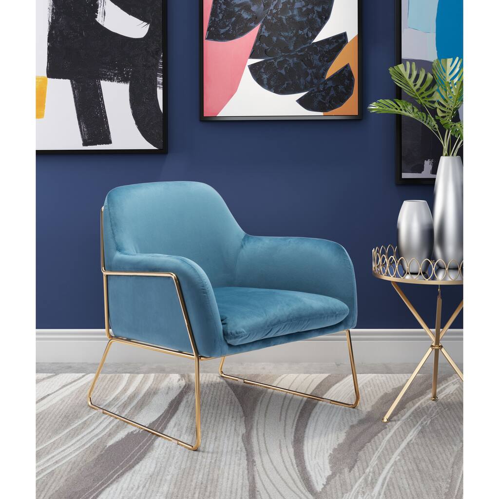 Birchbrook Arm Chair Blue & Gold